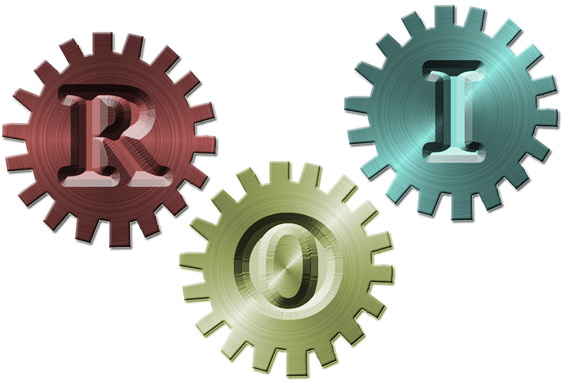 Image with gears with the letters R O and I