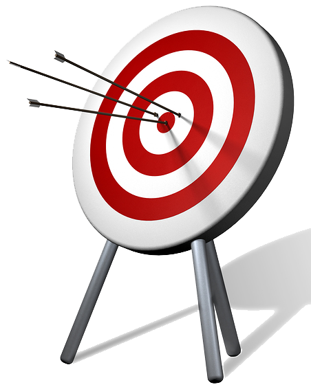 Image of a bulls-eye on a tripod